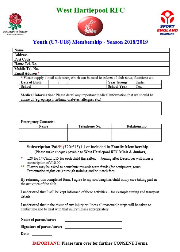 Youth form 1