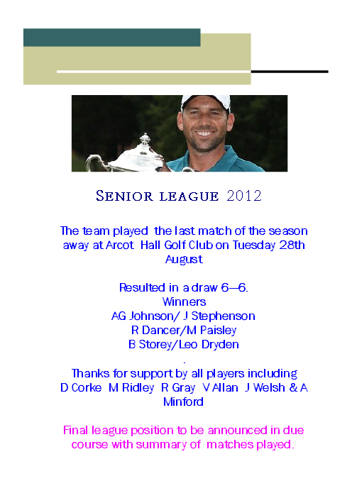 Seniors Match 28/8/12