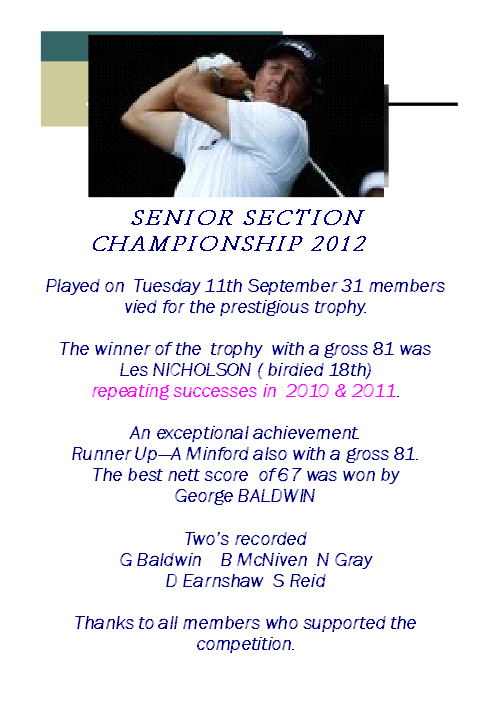 Senior Mambers Championship. 2012