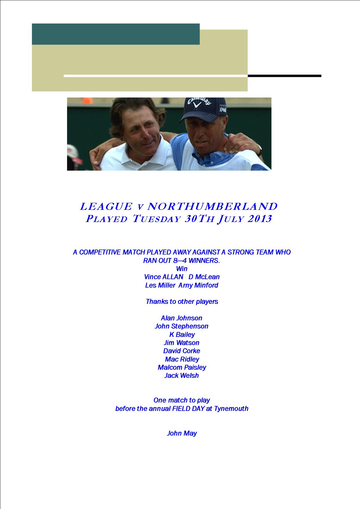 League v Northumberland
