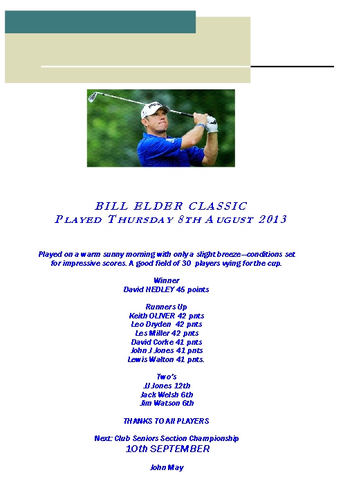Bill Elder Classic 2013