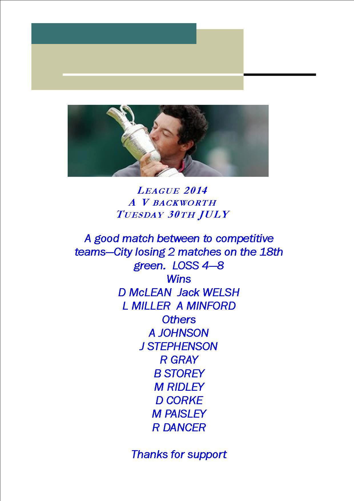League v Backworth
