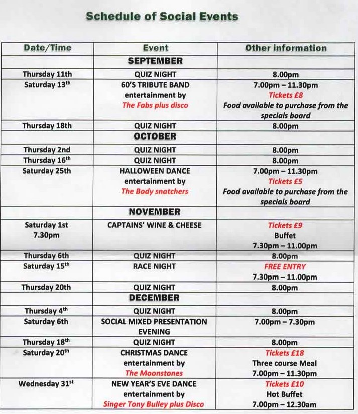 Social Events until 31-12-14