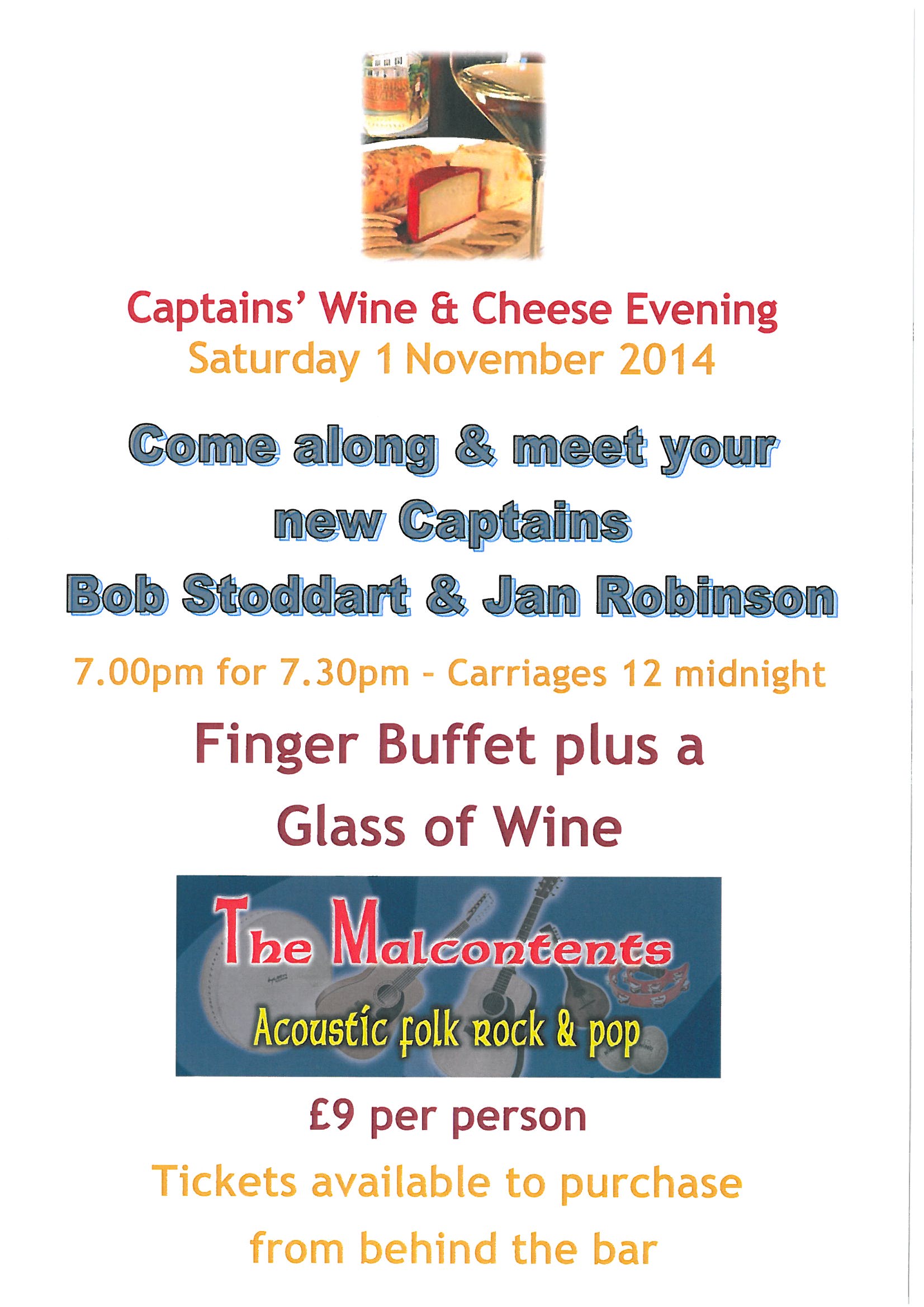 2014 Captains wine and cheese