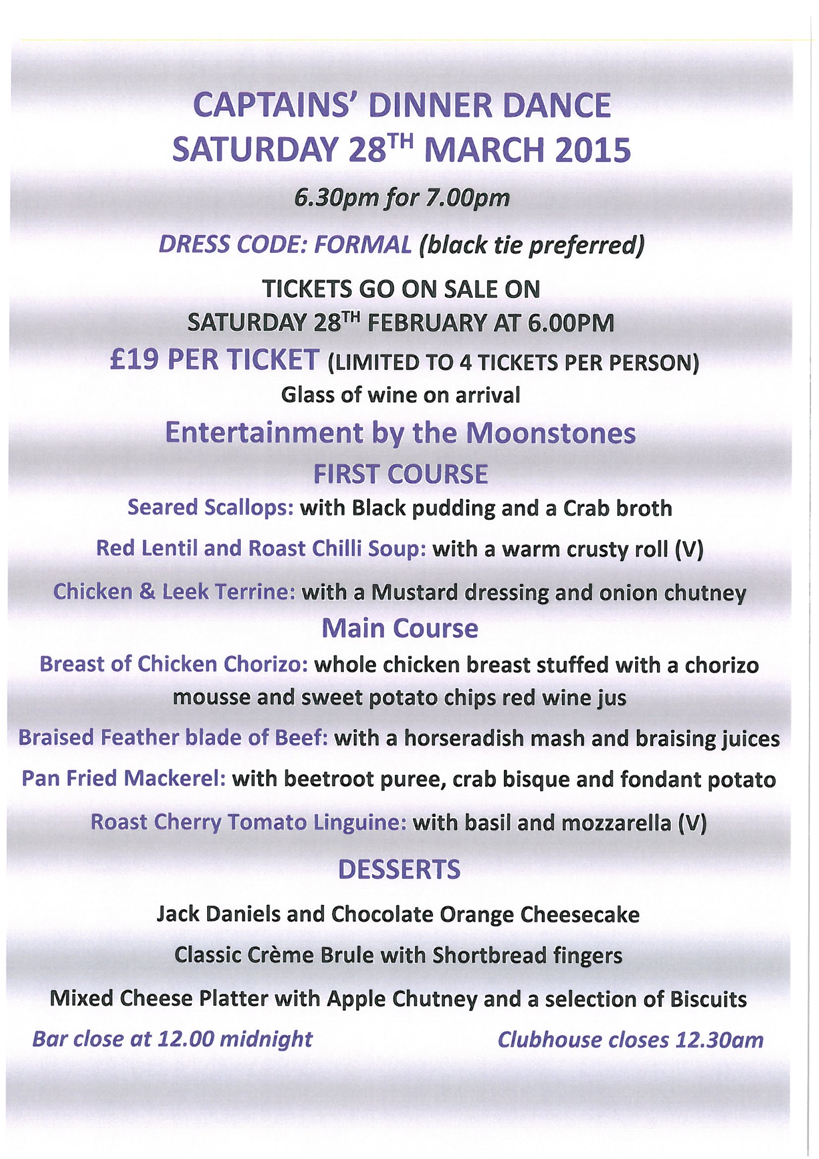 Captains dinner dance 2015
