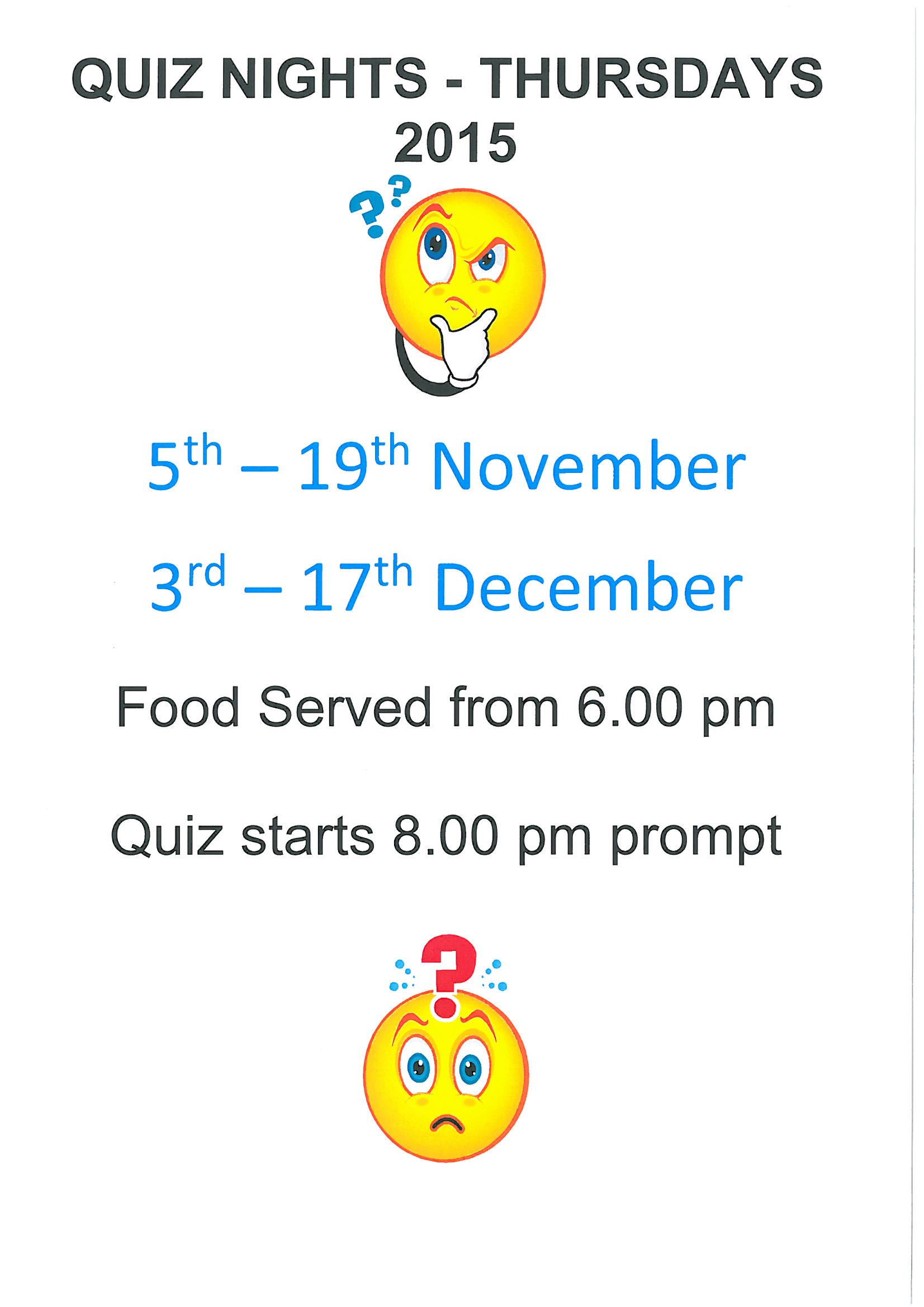 Quiz Nights 2015