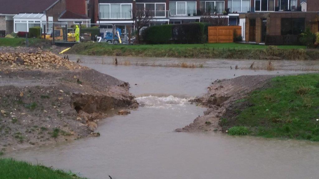 5th Jan 2016 - 13th Fairway - new channel entrance breeched