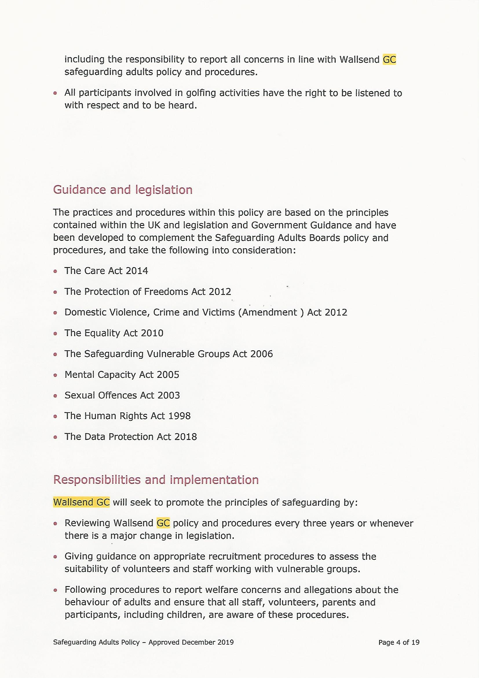 Safegaurding Adults Policy page 4