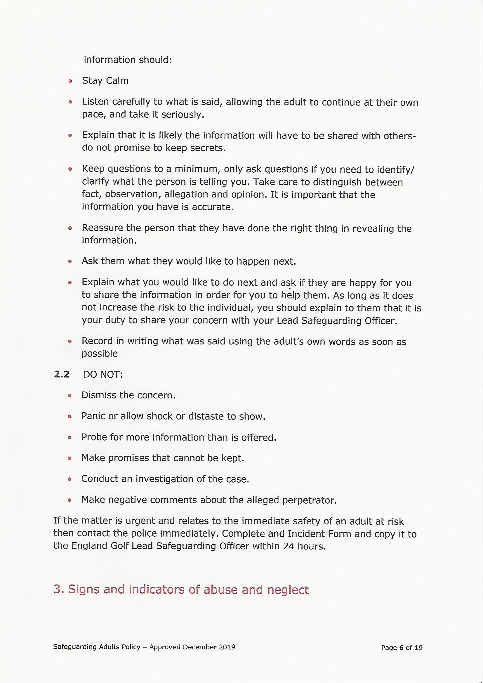 Safeguarding Adults Policy page 6