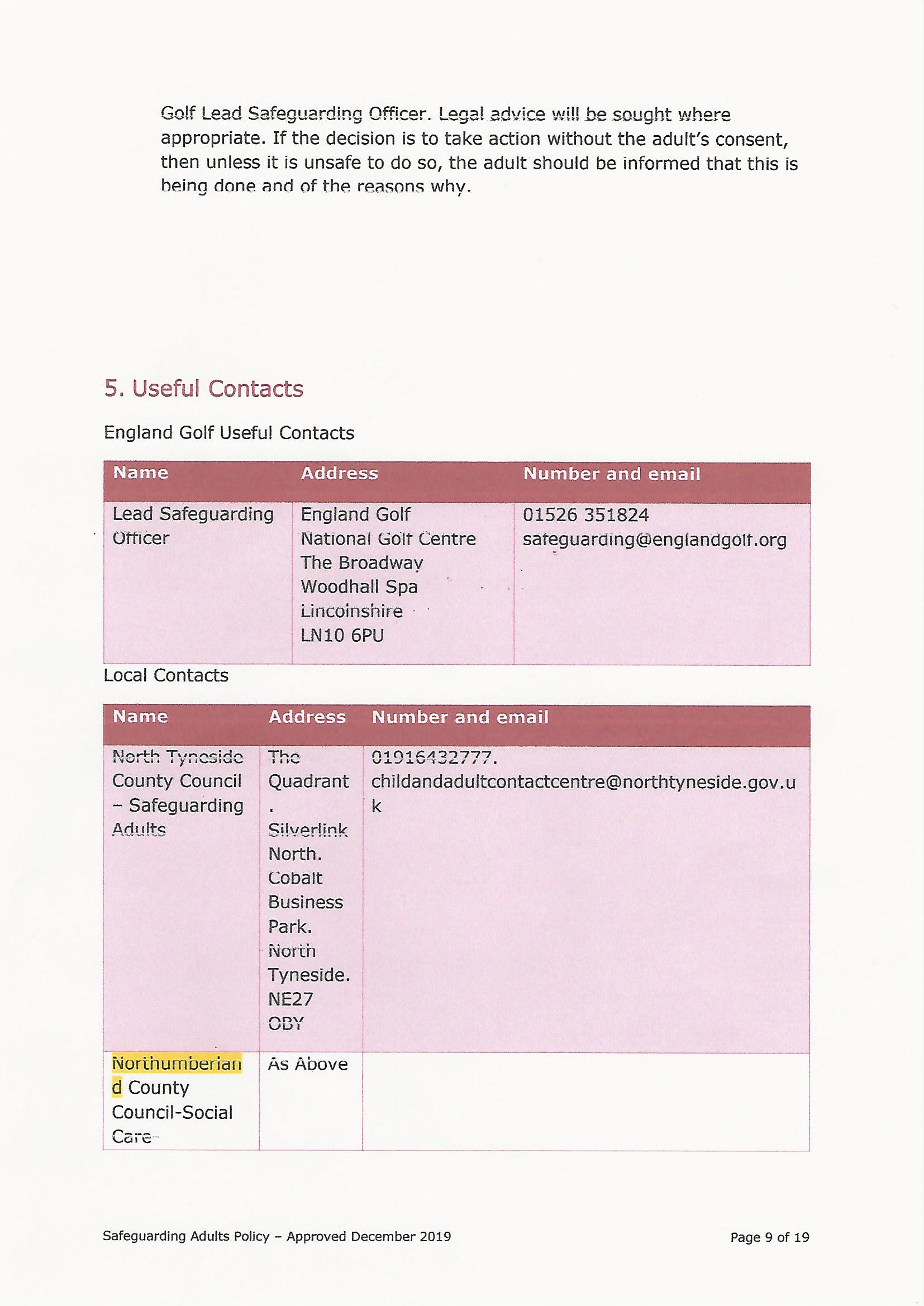 Safeguarding Adults Policy page 9