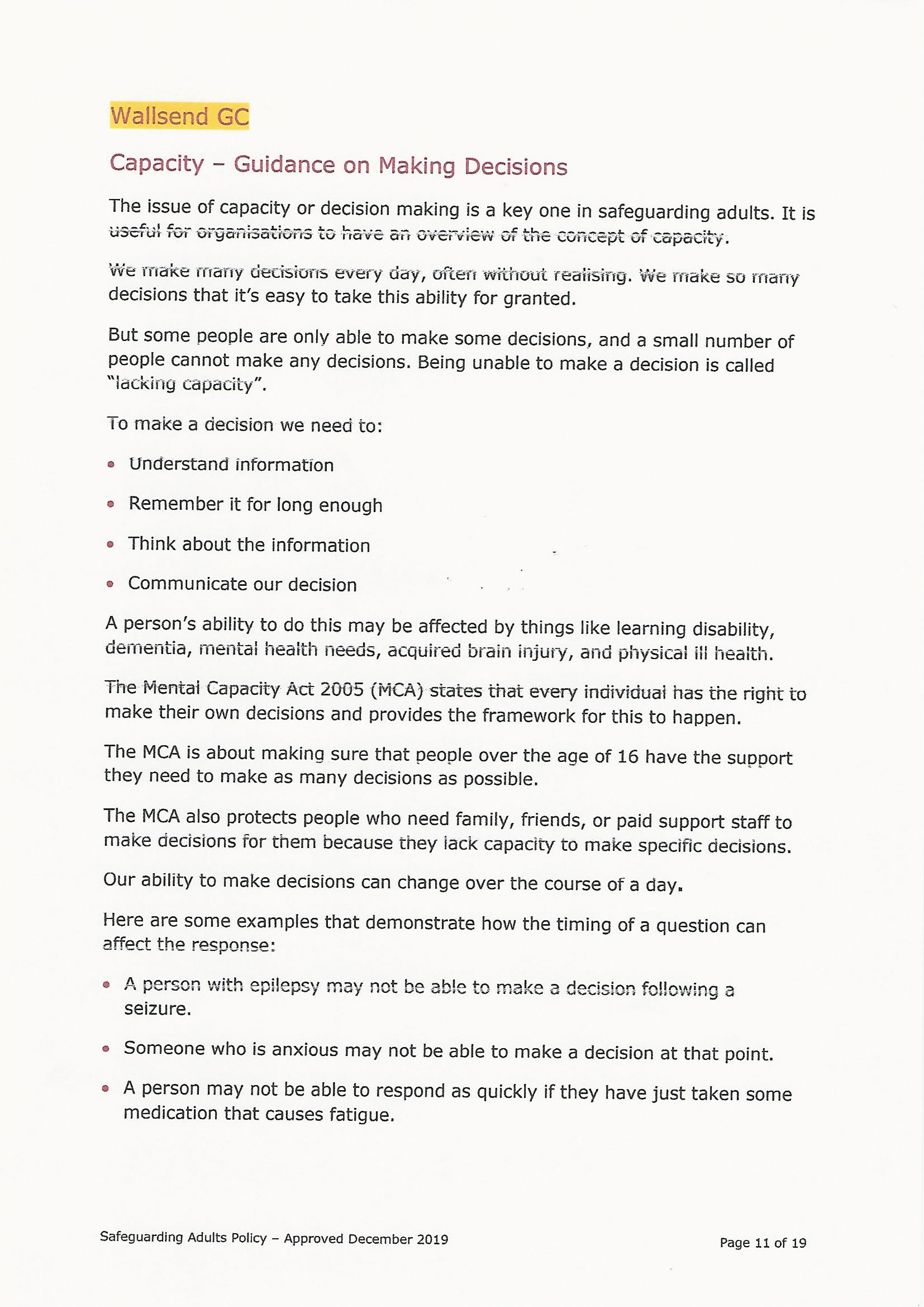 Safeguarding Adults Policy Page 11
