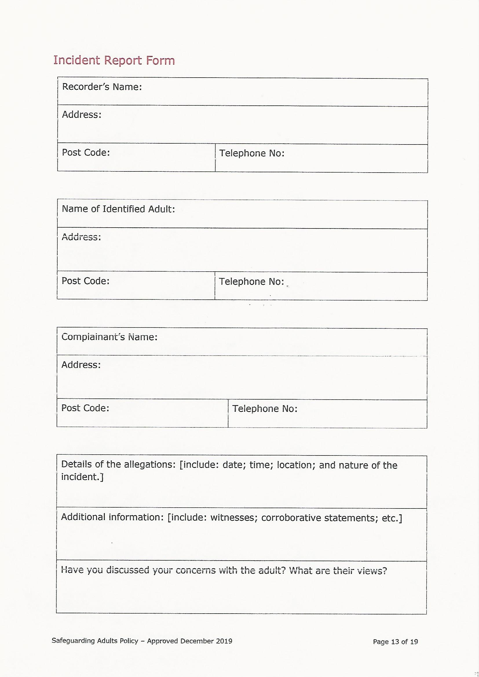 Safeguarding Adults Policy page 13
