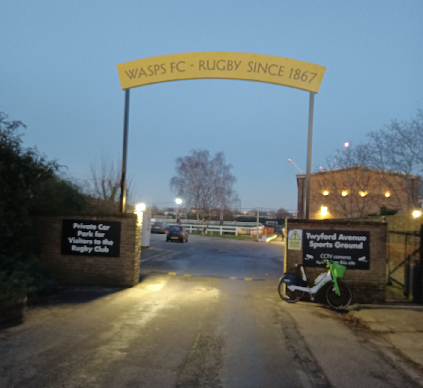 Wasps FC's new arch sign 2025